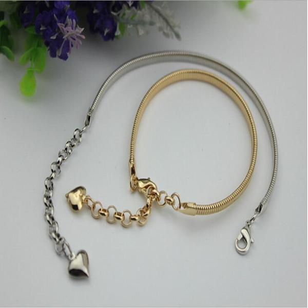 Universal fashion 129 mm length iron material light gold women shoes metal chain buckle with hooks
