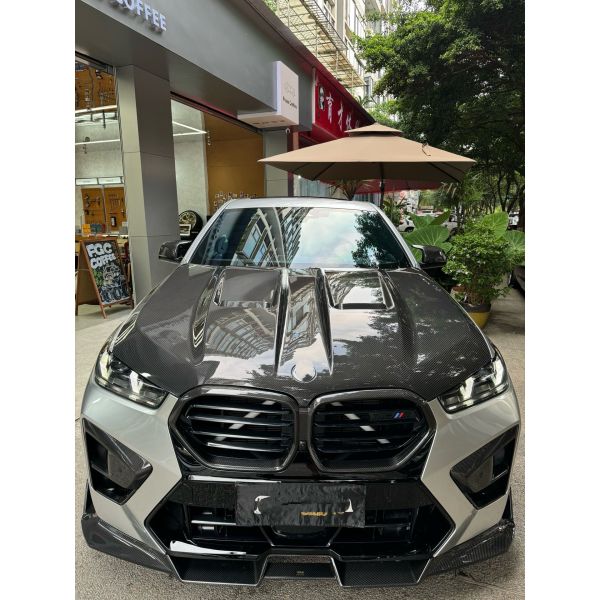 Dry Carbon Fiber Body Kit BMW X6M Body Kit LU Style Spoiler Hood