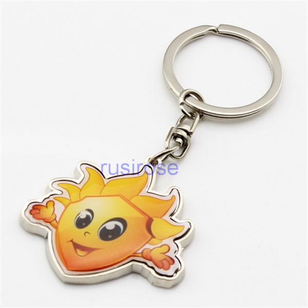 2019 new zinc alloy metal smiley keychain, metal smiley shape keychain custom,
