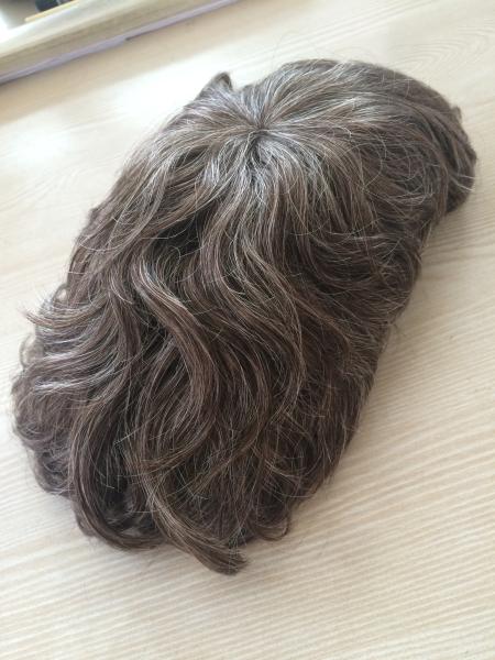 Système de coiffure personnalisé à base de PU Remplacement de cheveux naturel Toupee Toute couleur
