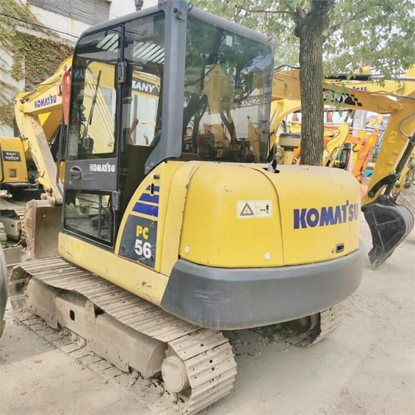 34.5КВт Подержанный мини экскаватор Komatsu PC56 с оригинальным гидравлическим клапаном