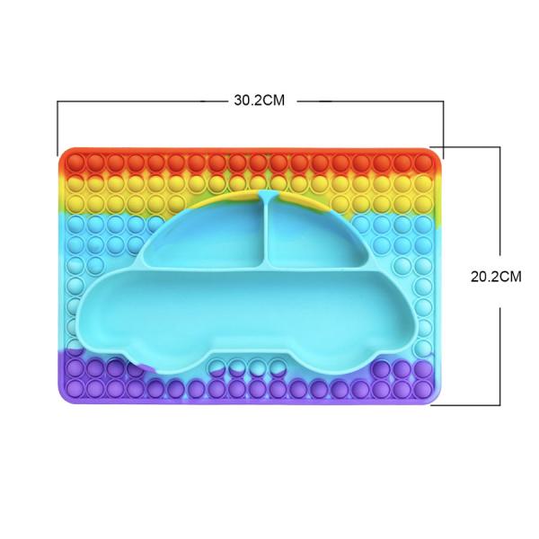 Car Shape Silicone Baby Suction Plate BPA Free Divided Dinner Plates