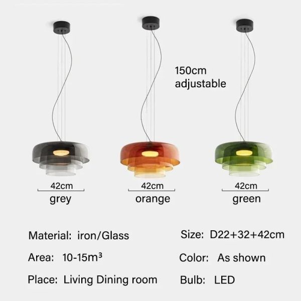 Simple Vintage Glass Lampshade Pendant Lamps Minimalist Dining Room Cafe Bar LED Chandelier (WH-AP-674)