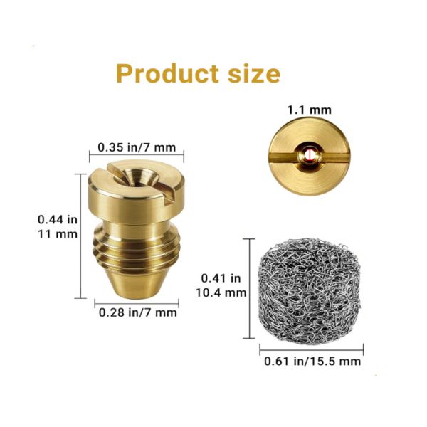 304 Stainless Steel Foam Gun Knitted Mesh Filter 0.61 in x 0.41 in