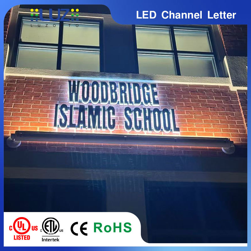 Custom 3D LED Backlit Channel Letters - Mirror Stainless Steel Halo Lit Signs