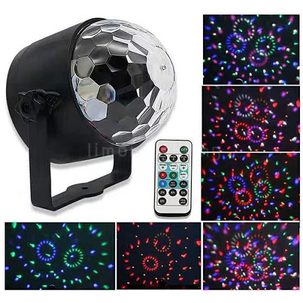 New 6x1W RGBWPO Mini Stage Home Party KTV Disco Car USB Crystal Magic Ball Light