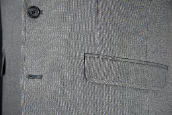 Fabric Mens Knitted Blazer Grey Mix Business Casual 70% Polyester 30% Cotton