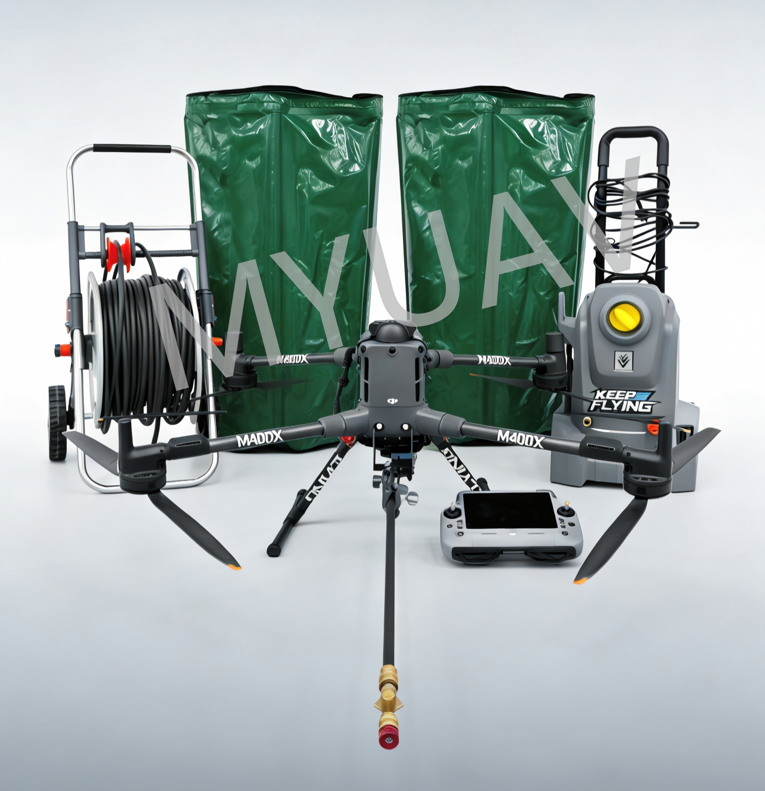 Long‑Endurance Tethered DJI Matrice 400 Drone for Rooftop Solar Panel & Building Facade Cleaning