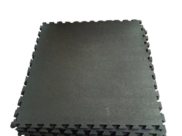 Portable Interlocking Rubber Floor Tiles 1000X1000X15mm Interlocking Exercise Floor Tiles Black