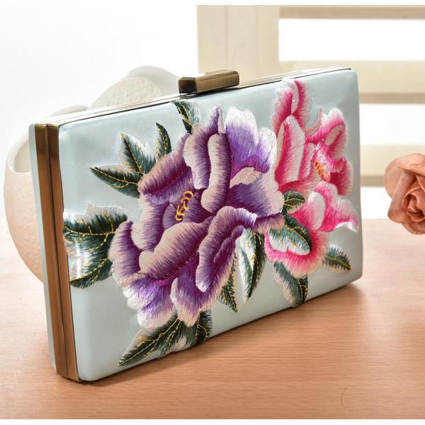Evening bag retro hand-embroidered silk embroidered clutch bag banquet evening bags new Japanese and Korean