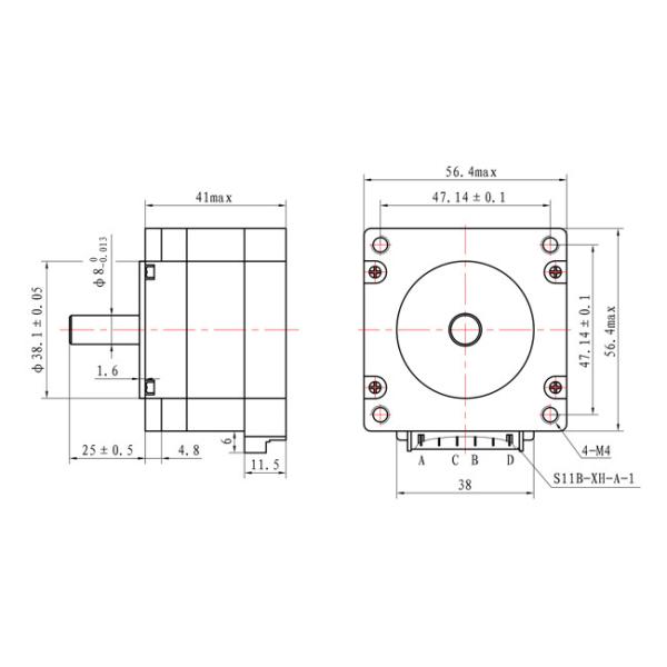 2 Фаза 1.8 Степень NEMA 23 Гибридный шаговой моторный шаговой моторный комплект CNC с CE