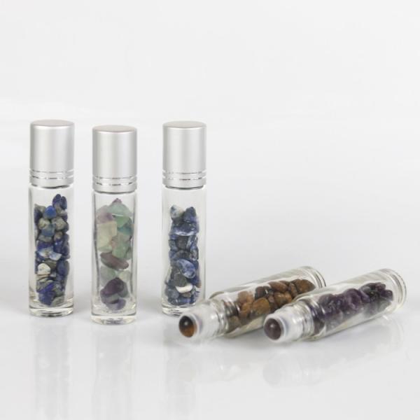 Wholesale 10ml Roller Bottles Gemstone Roller Balls Roller Bottle Tops Aluminum Cap