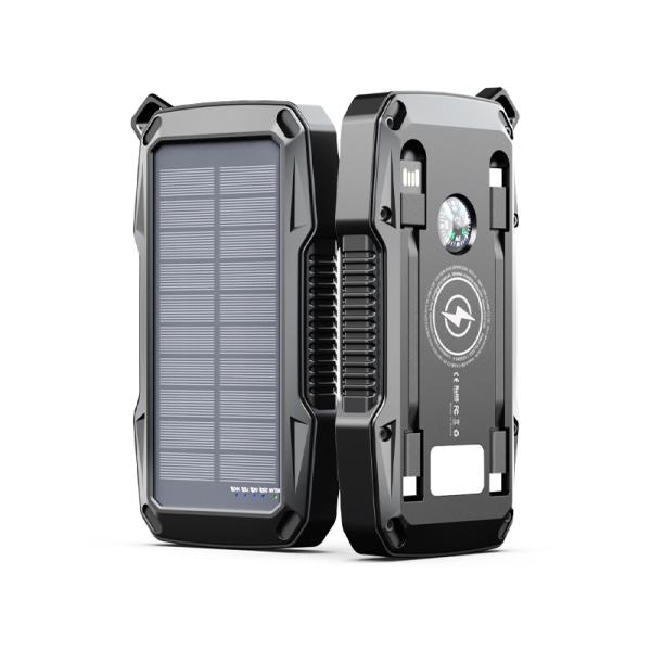 Outdoor Solar Power Bank 10000mAh IPX65 Waterproof 22.5W Fast Charge Power Bank With Compass