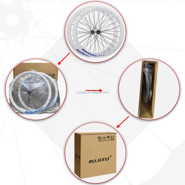 36T Ratchet 700c 50mm Wheelset Anneaux blancs à traction droite 700c Disque de frein