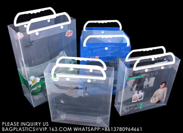 Plastic Hard Handle Bags, Handle Shopping bags, handle shipper, handle gift bags, white handle handy bags