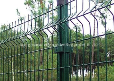 Painel dobrado da cerca do triângulo do fio da malha com referência a - Gavanized de tiragem prende o cargo do quadrado/pêssego