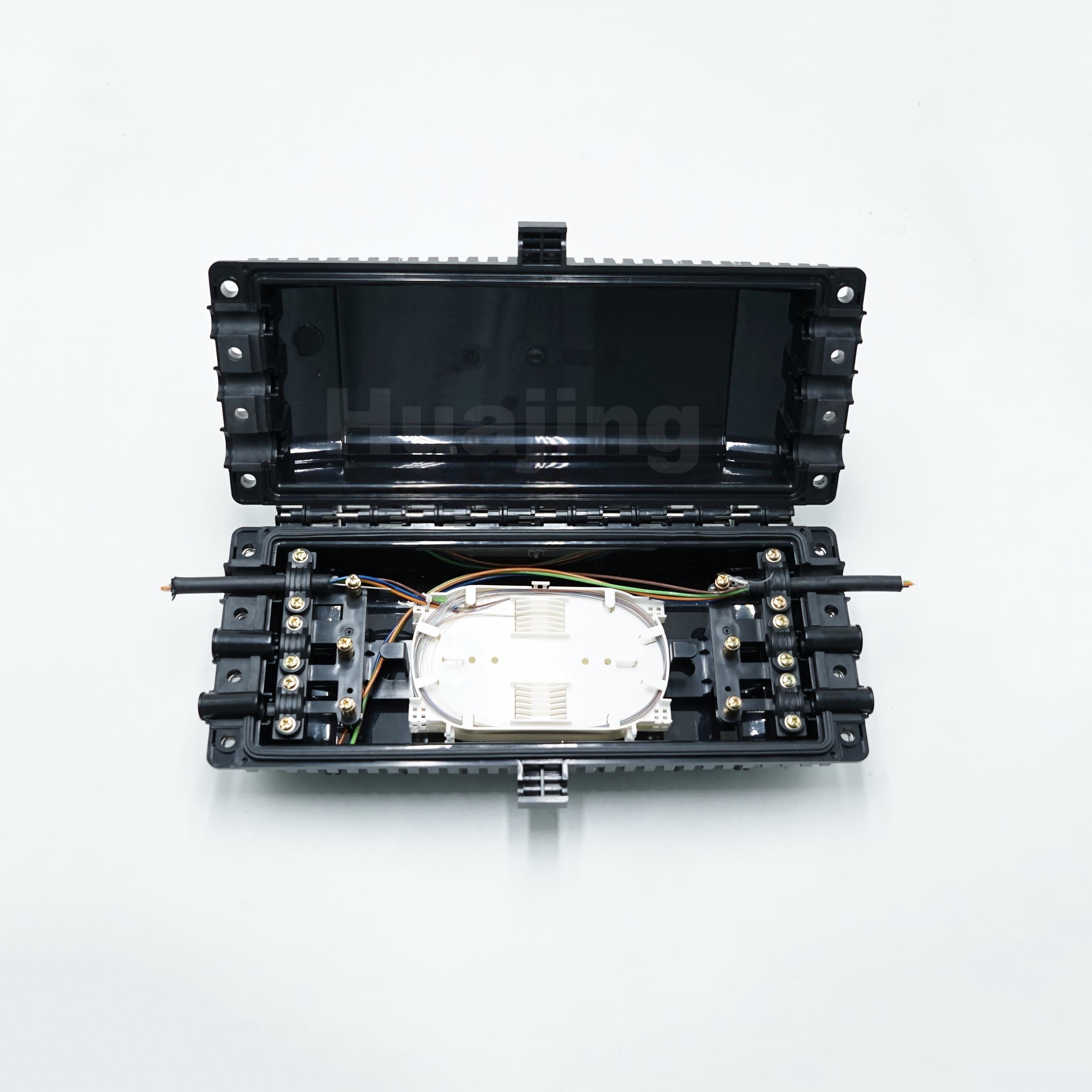 Horizontal Optical Fiber Closure With Hinged Cover And 3 Inlets 3 Outlets Supporting 240 Cores Capacity