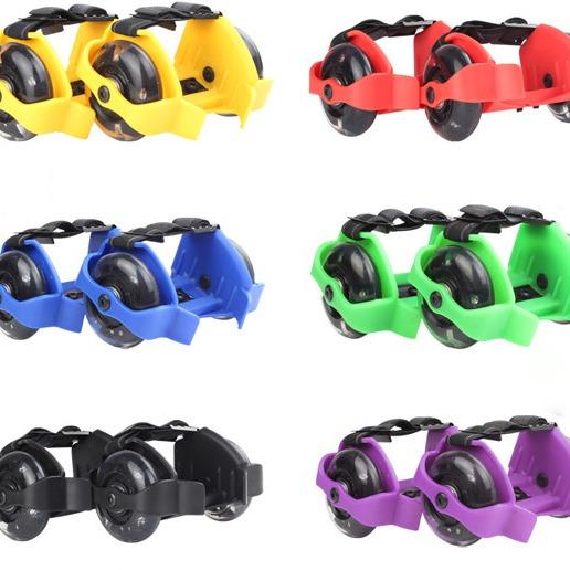 YOBANG Purple Classic Heel Wheels Skates With Flashing Lights for shoes kids