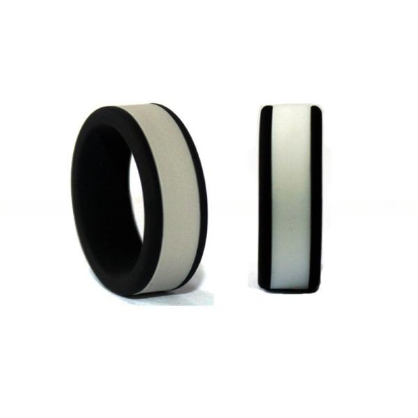 Men Silicone Rubber Wedding Ring Breathable Flat Edge Third Party Appraisal For Engagement