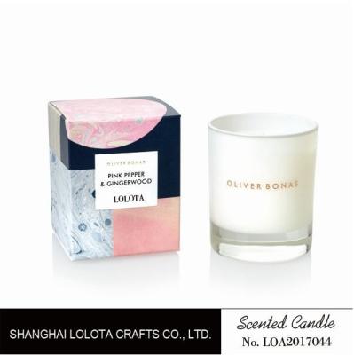 Handmade Scented Soy Wax Candle Colorful Folding Box Packaging , Rose / Cinnamon Fragrance