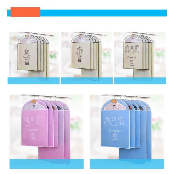 Bolsos plásticos no tejidos plegables de la limpieza en seco del cierre en la parte superior del bolso del almacenamiento de la ropa