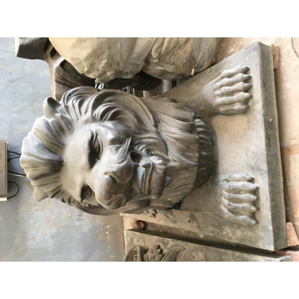 Cast Metal Animal Sculptures Doorways Large Bronze Lion Statue