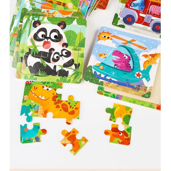 9pcs Toddler Great Gift Children Preschool Colorful Dinosaur Animals Wooden Jigsaw Puzzles