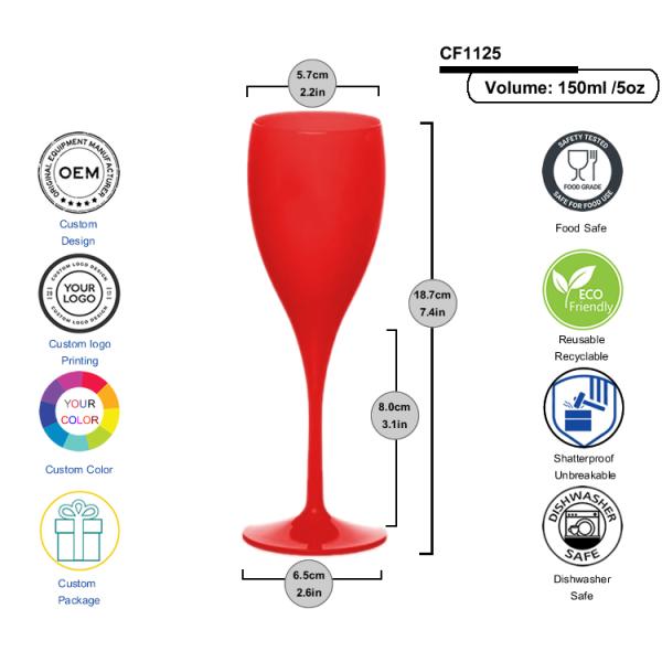 Green Perrier Jouet Polycarbonate Plastic Champagne Glasses Flutes For Tub Poolside