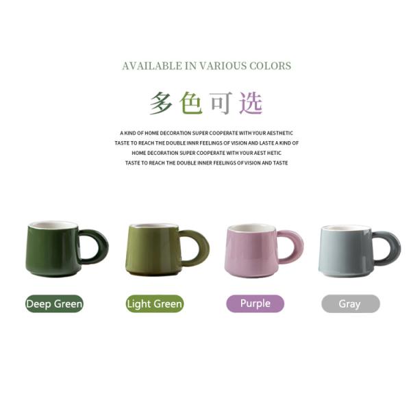 Personalised Handgrip Porcelain Milk Coffee Mug Nordic Gift Set Custom Pottery Mugs