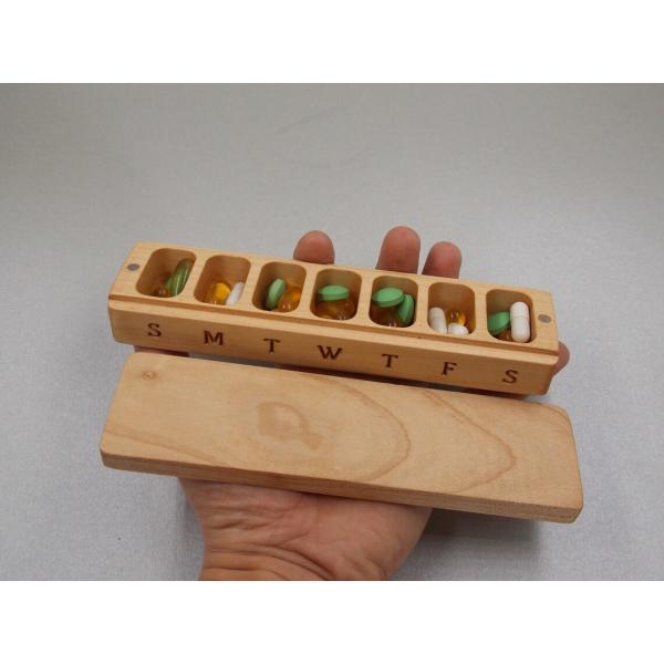 Mini Wooden Box Portable Medicine Container 7 Day Pill Case Organizer Nature Ornament