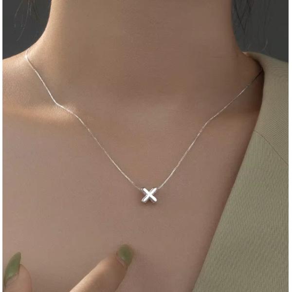 Jeux de mode minimalistes 925 Sterling Silver Simple Collier 26 Lettres Alphabétiques Colliers Pour Femmes