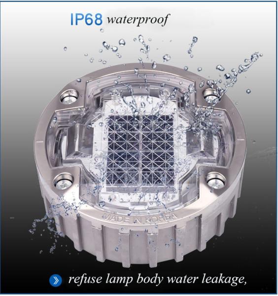 123*50 Mm Solar LED Road Studs With Aluminum Alloy And Visibility Distance Up To 500m
