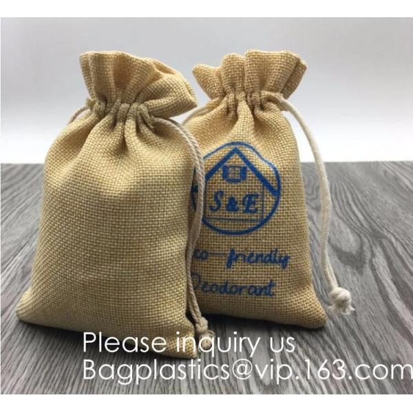Candy Gift Pouch Bags with String Birthday Wedding Party Gift Jewlery Pouches Party Favor Jute Gift Bags Brown with Whit