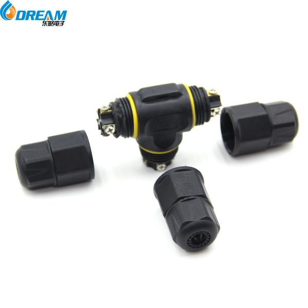 DREAM START Led Outdoor Lighting Waterproof Wire Connector Screw T-type Wire Connectors 1-3pin Ip 68 Cable Waterproof Connector