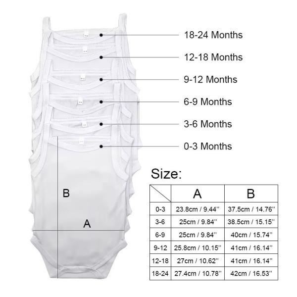 Custom Blank White Sublimation Baby Romper With Straps For Personalized Photos Printing
