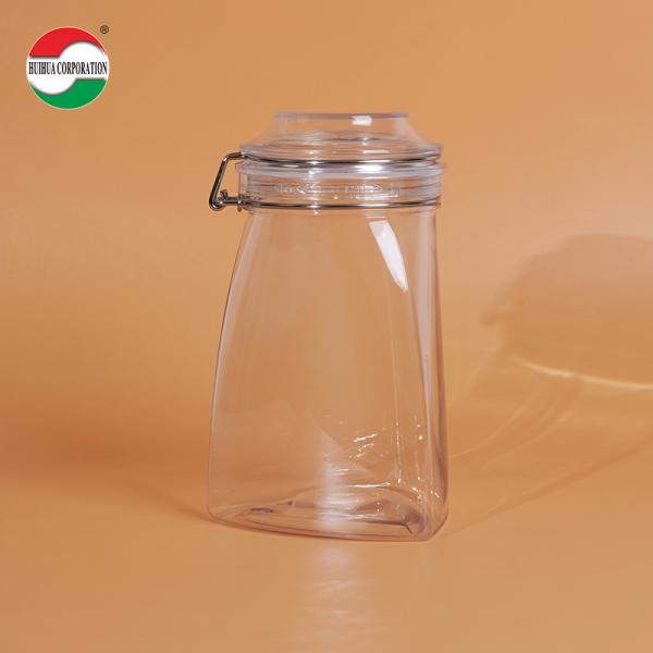 1080ML PET Botella de plástico PET transparente cilindro Jarrones sellados para alimentos Solución de almacenamiento de tapa de cubierta