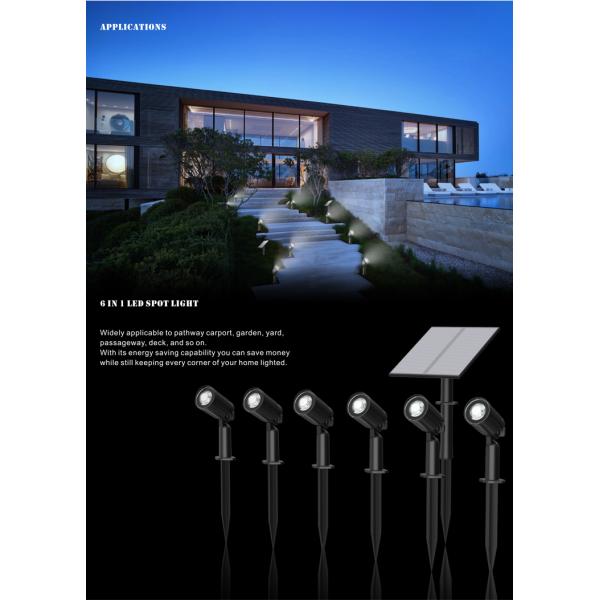 Six Heads IP66 LED Solar Pathway Lights 6500K For Outdoor Garden Walkway