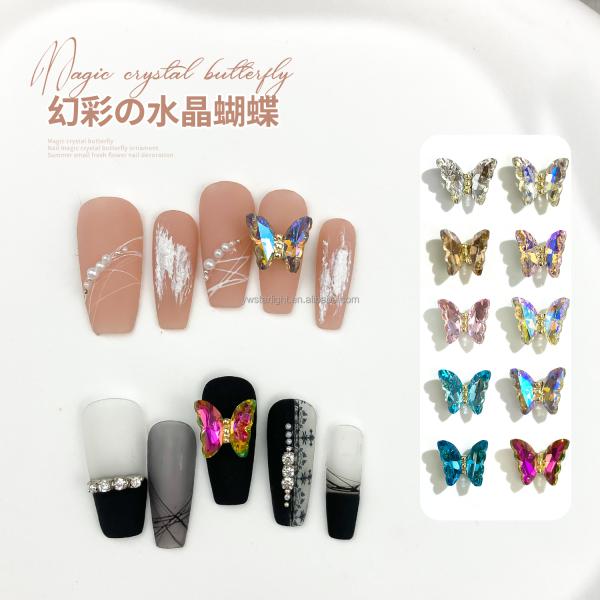 Nail art Charms Accessories colorful frosted 3d nail art bow Beauty nail Art Decorations