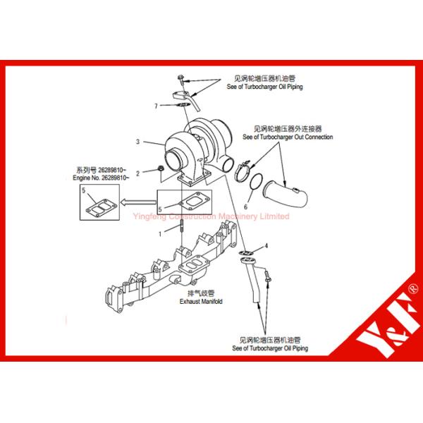 Komatsu Excavator Parts PC200-7 6738-81-8091 Turbocharger 6D102 Engine