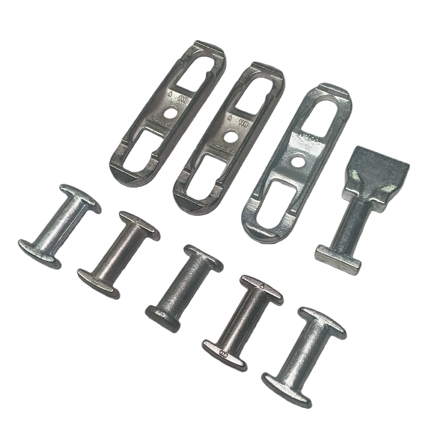 Quick-Disconnect T-Pin Shafts For Die-Forged Conveyor Chain Sections