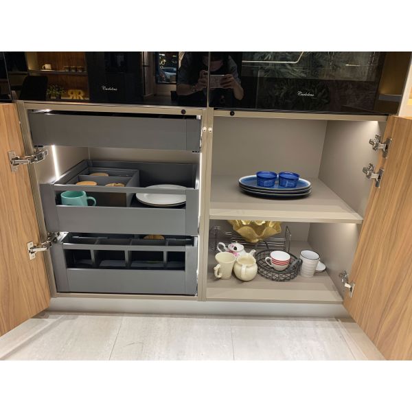 Ready to Ship Modern Kitchen Cabinet with Aluminium Frame and Glass Door for Kitchen Furniture