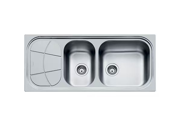 Rear Drain Stainless Steel Kitchen Sink With Drainboard In 1200 X 500 Mm Size