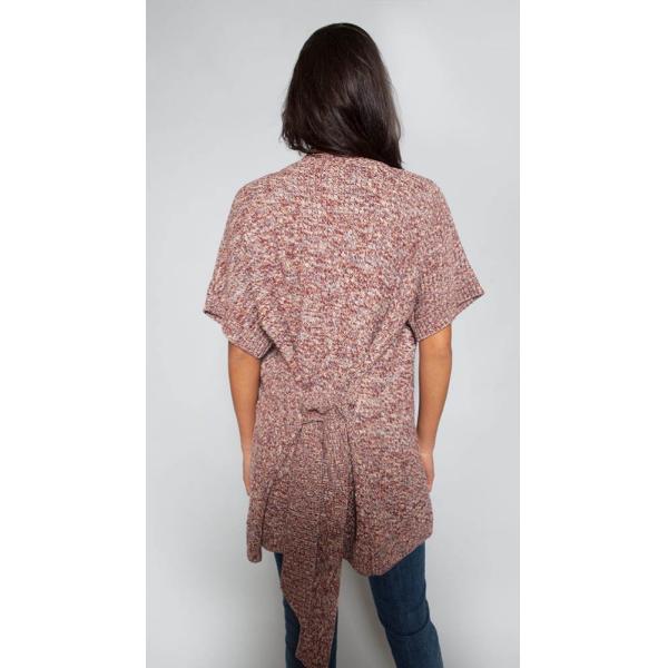 100 % Cotton Marl Wrap Knit Cardigan Sweater Soft For Female Autumn Wear