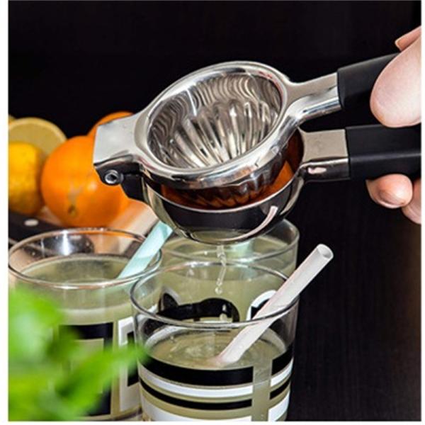340G Lemon Citrus Press Juicer with Stainless Steel Construction and Soft Silicone Handle