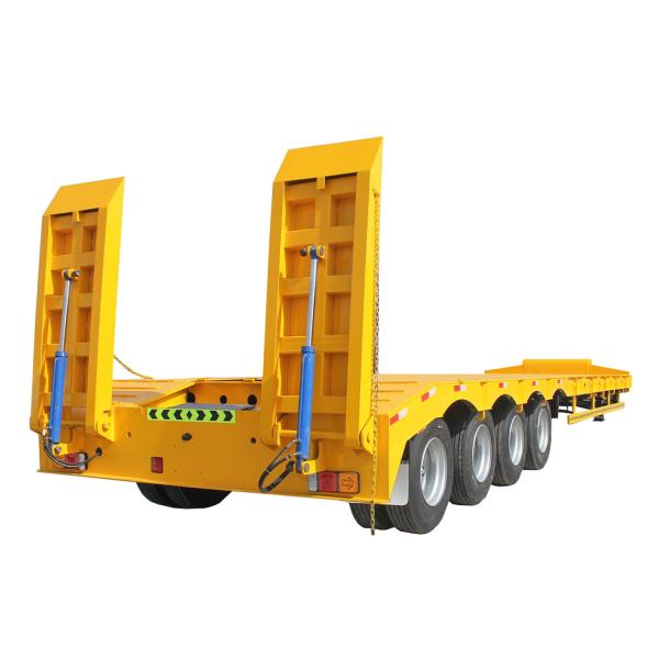 Heavy Duty Lowboy Trailer Lowbed Semi Trailer With Mechanical Ladder Truck Trailer for Zimbabwe