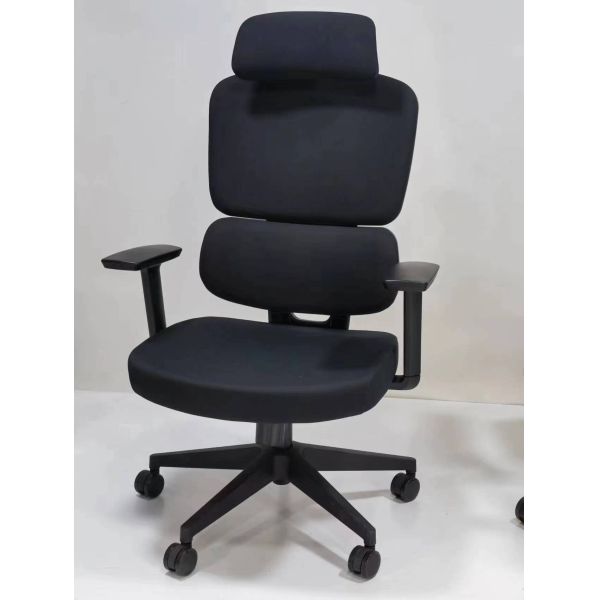 PP Fiber Frame Gaming Mesh Racing Office Chair All Black Cool Design For Big Person