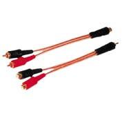 15CM meter Gold Clear  2 RCA plug to RCA jack Y Cable Audio Video cable