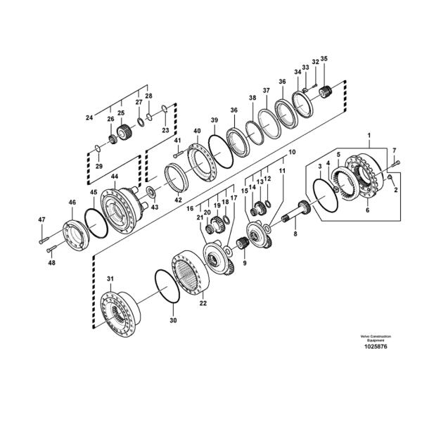 VOE14613278 EC700 Excavator Travel Gearbox Final Drive Apply To Excavator Spare Parts