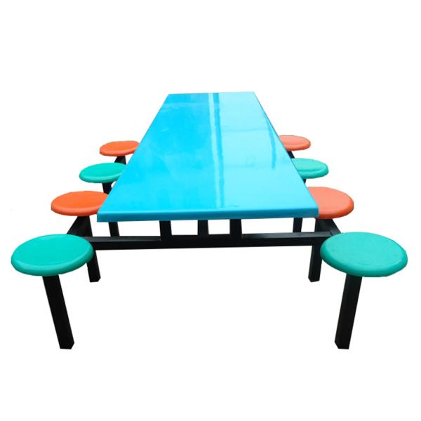 8 Person Round Stool One Piece Snack Bar Restaurant Dining Table