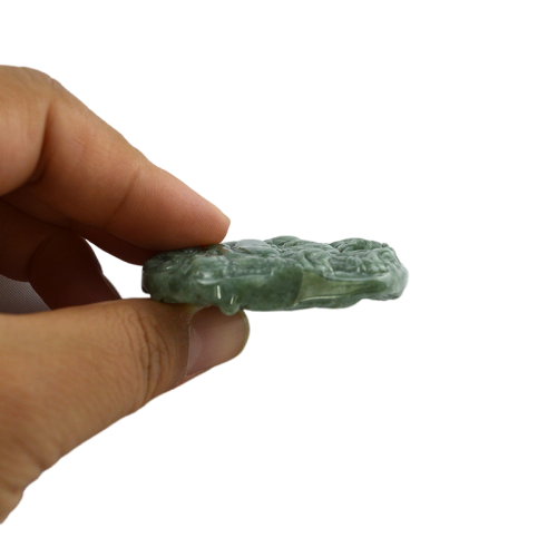 Jade Emerald Immortal Bodhisattva Dragon Pendant Necklace Ornaments Chinese Traditional Figurine with Regional Feature